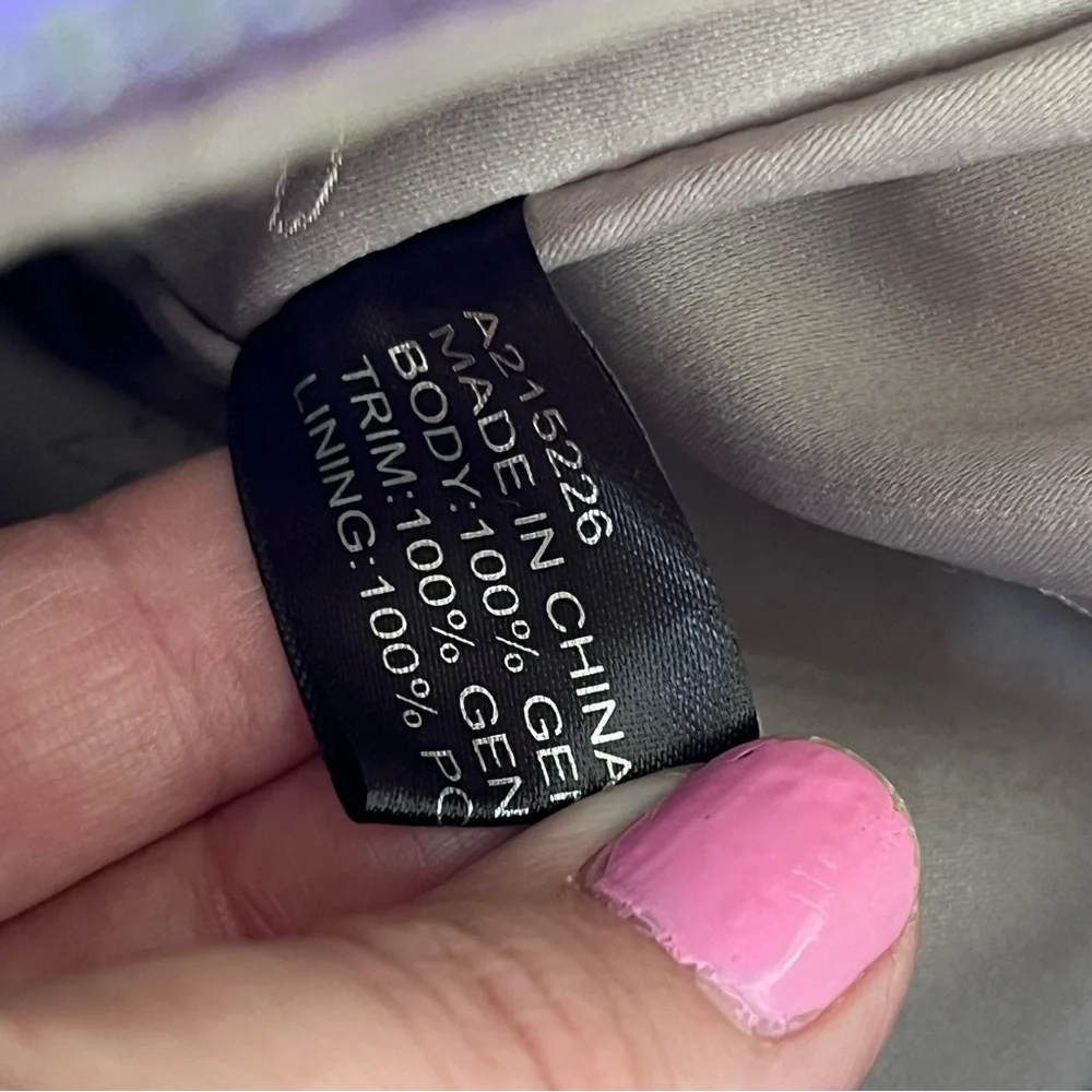 Judith Ripka Purple Leather CROCO Embossed Pewter Wrap Pocket Hobo Shoulder Bag - Picture 15 of 16